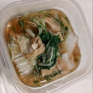 水菜と白菜、あげの煮びたし